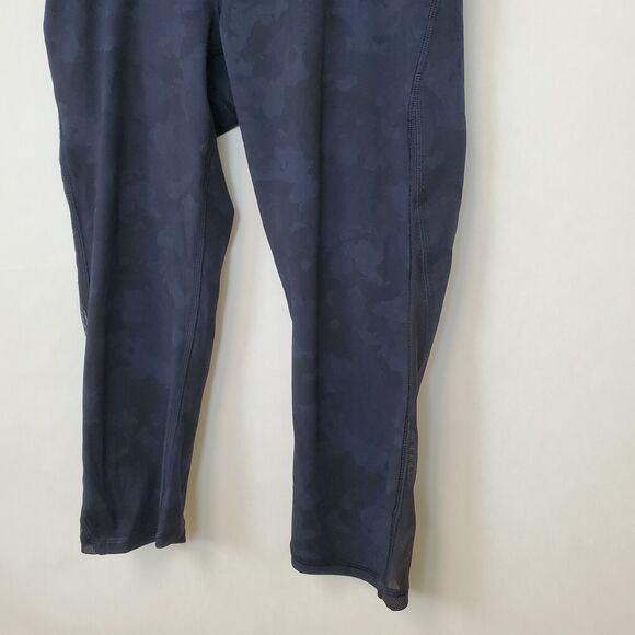 Lululemon Train Times Crop Leggings Size 6 Camouflaged Midnight Navy Black 17" - Picture 2 of 9